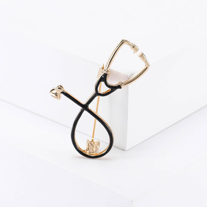 Creative Personality Doctor Nurse Stethoscope Brooch Medical Staff Work Badge Pin Cardigan Coat Accessories