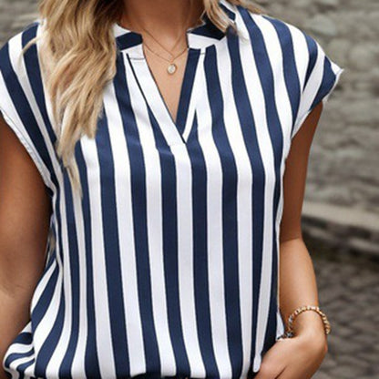 Fashion Short Sleeve Striped Shirt