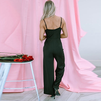 Lace Splicing Sling Jumpsuit