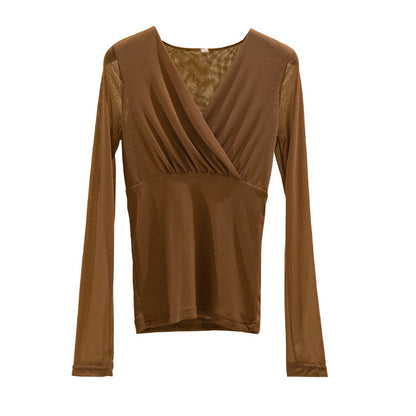 Women's Sheer Mesh Long-Sleeve T-Shirt