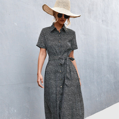 Women's Point Belt Shirt Dress
