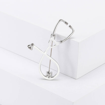 Creative Personality Doctor Nurse Stethoscope Brooch Medical Staff Work Badge Pin Cardigan Coat Accessories