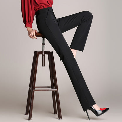 Plus Size Casual Wide-leg Suit Pants