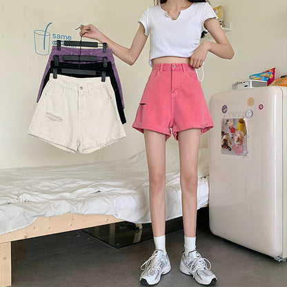 Torn Denim Shorts