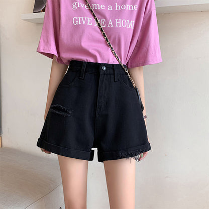 Torn Denim Shorts