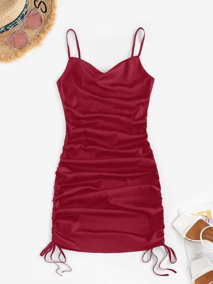 Fashion Ladies Solid Color Dress