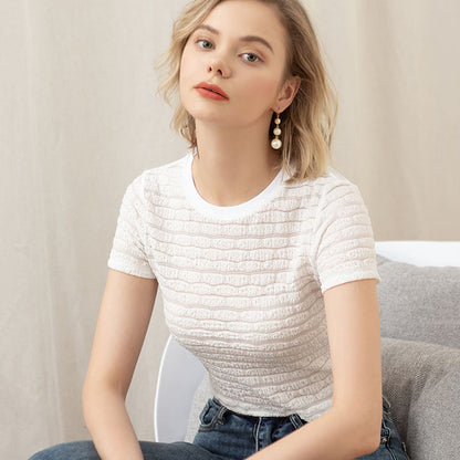 Women's Slim-Fit Lace T-Shirt