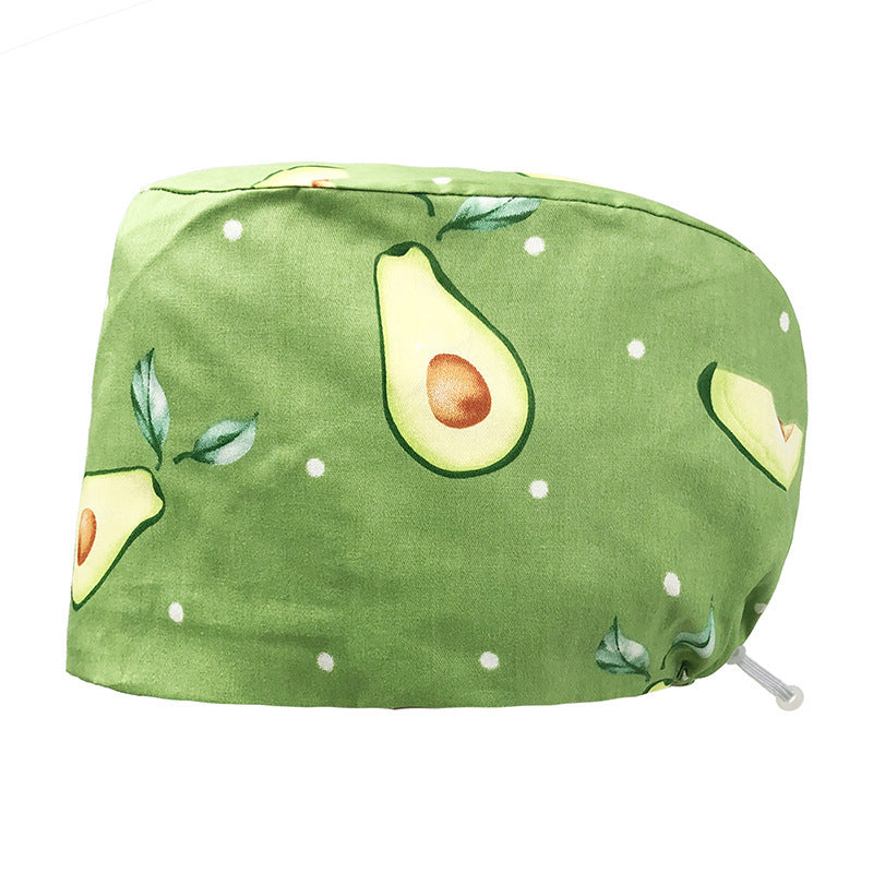 Printed Operating Room Hat Nurse Bead Caps Female Doctor's Cap Stomatology Department Plus Clinch Cap ICU Nurse Hat