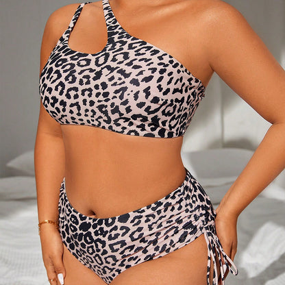 Plus Size Leopard Print Bikini Swimsuit