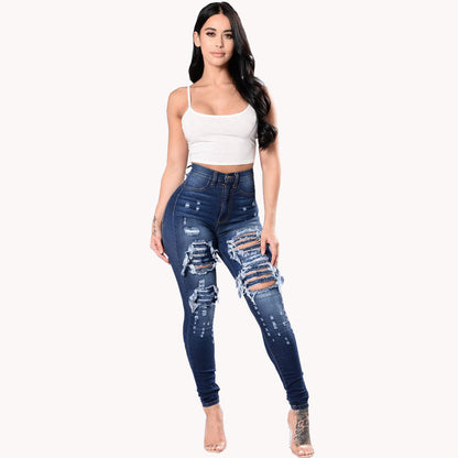 Sleek and Edgy Ripped Skinny Jeans