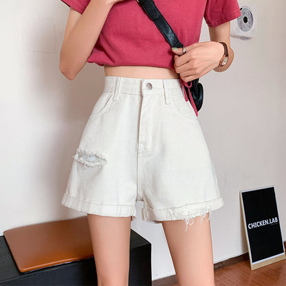 Torn Denim Shorts