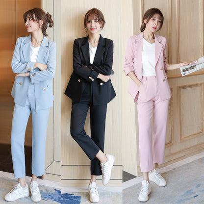 Spring Autumn Elegant Blazer Pant Suits
